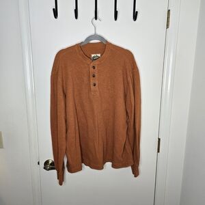 Eddie Bauer Men's Orange Long Sleeve Henley